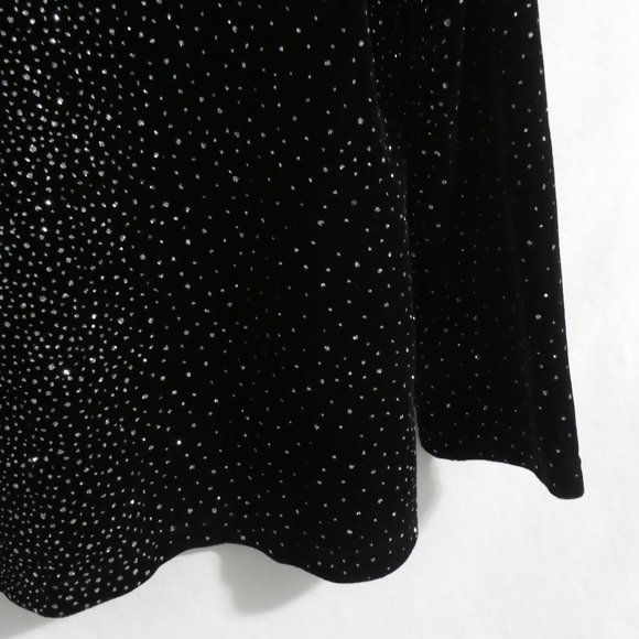 NOTATIONS | medium | Stunning Black Velour Glittery Long Sleeve Top | NWOT - Picture 8 of 15